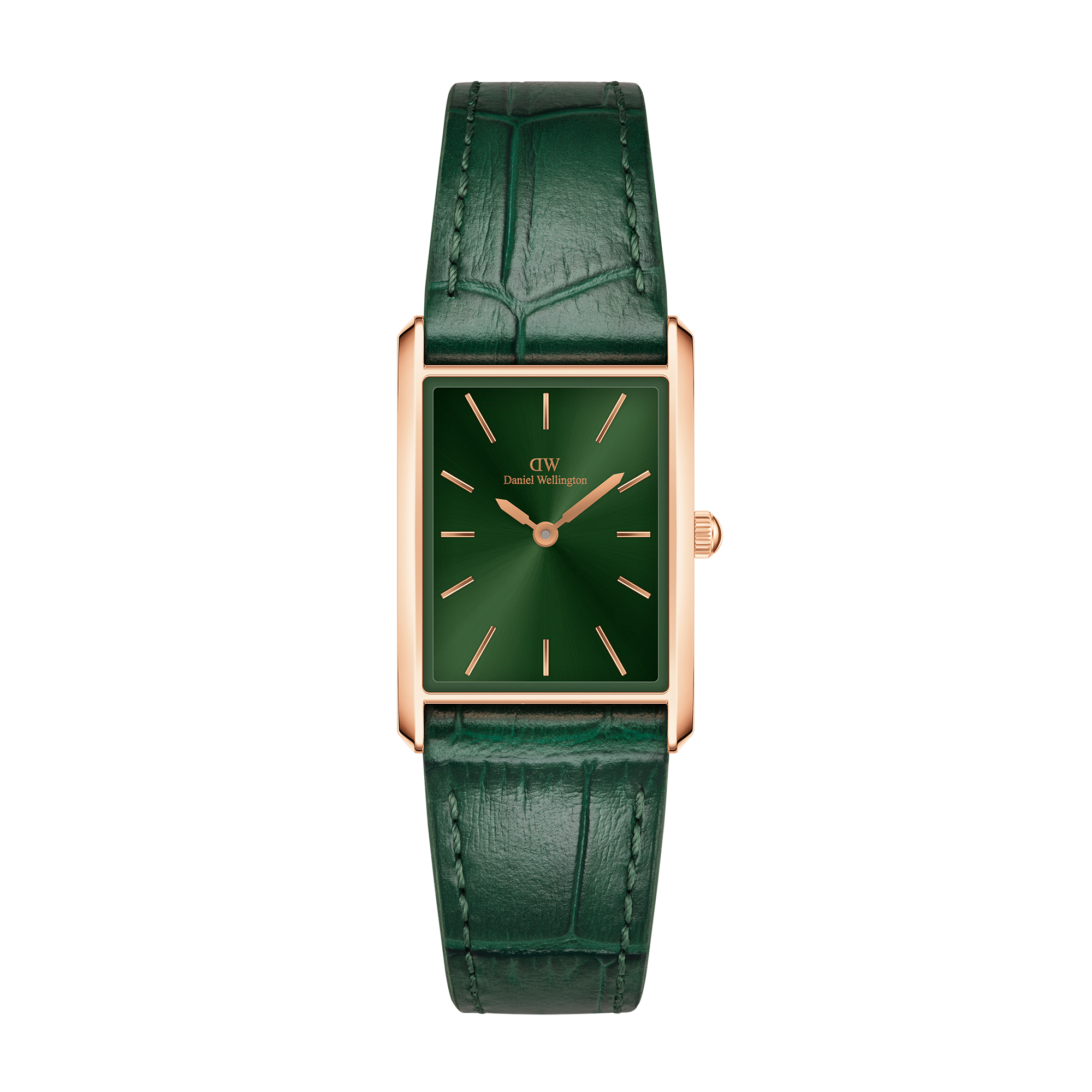 腕時計 Daniel Wellington Bound Crocodile Emerald Sunray Rose Gold