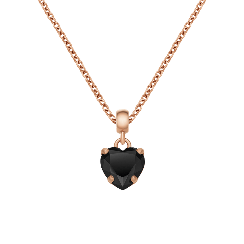 Heart Black Crystal Charm RG