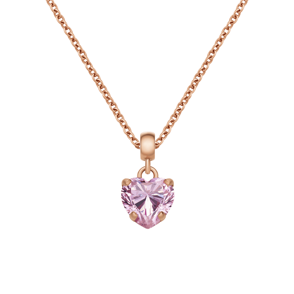 Heart Pink Crystal Charm RG