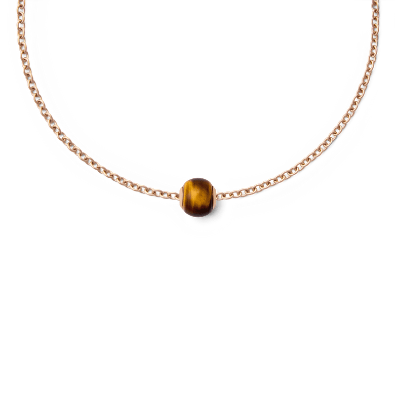 Tiger eye Orb Rose Gold charm
