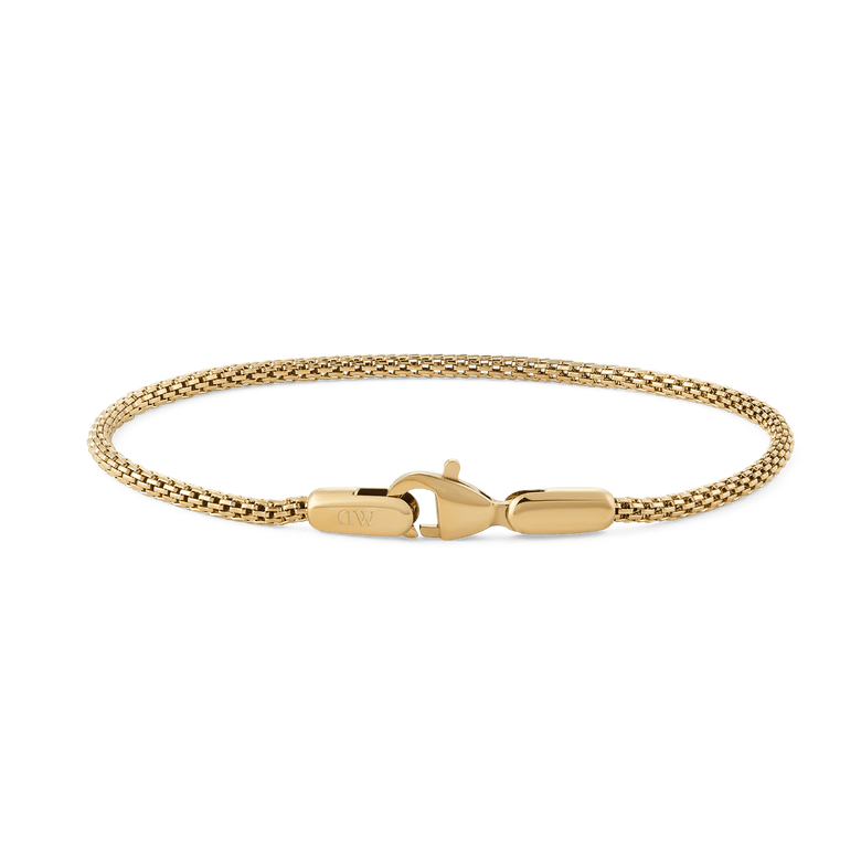 Slim gold Tide Mesh Bracelet Evergold 1.8 with a classic mesh texture and lobster clasp, crafted from stainless steel and finished with polished PVD gold plating.