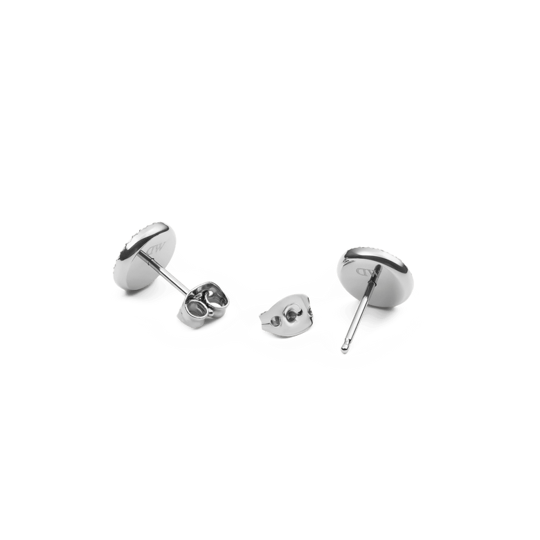 Back view of Audrey Earrings Red Agathe Silver, showing the polished silver stud posts and secure butterfly clasps designed for comfortable everyday wear.