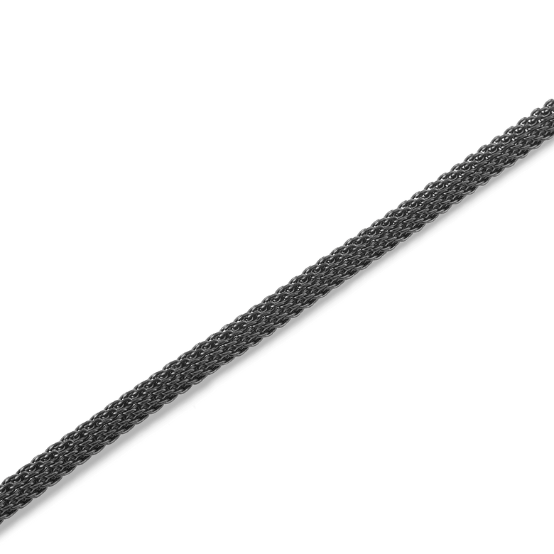 Detailed view of the Tide Mesh Bracelet Graphite 2.8, showcasing its slim graphite mesh texture and contemporary stainless steel design.