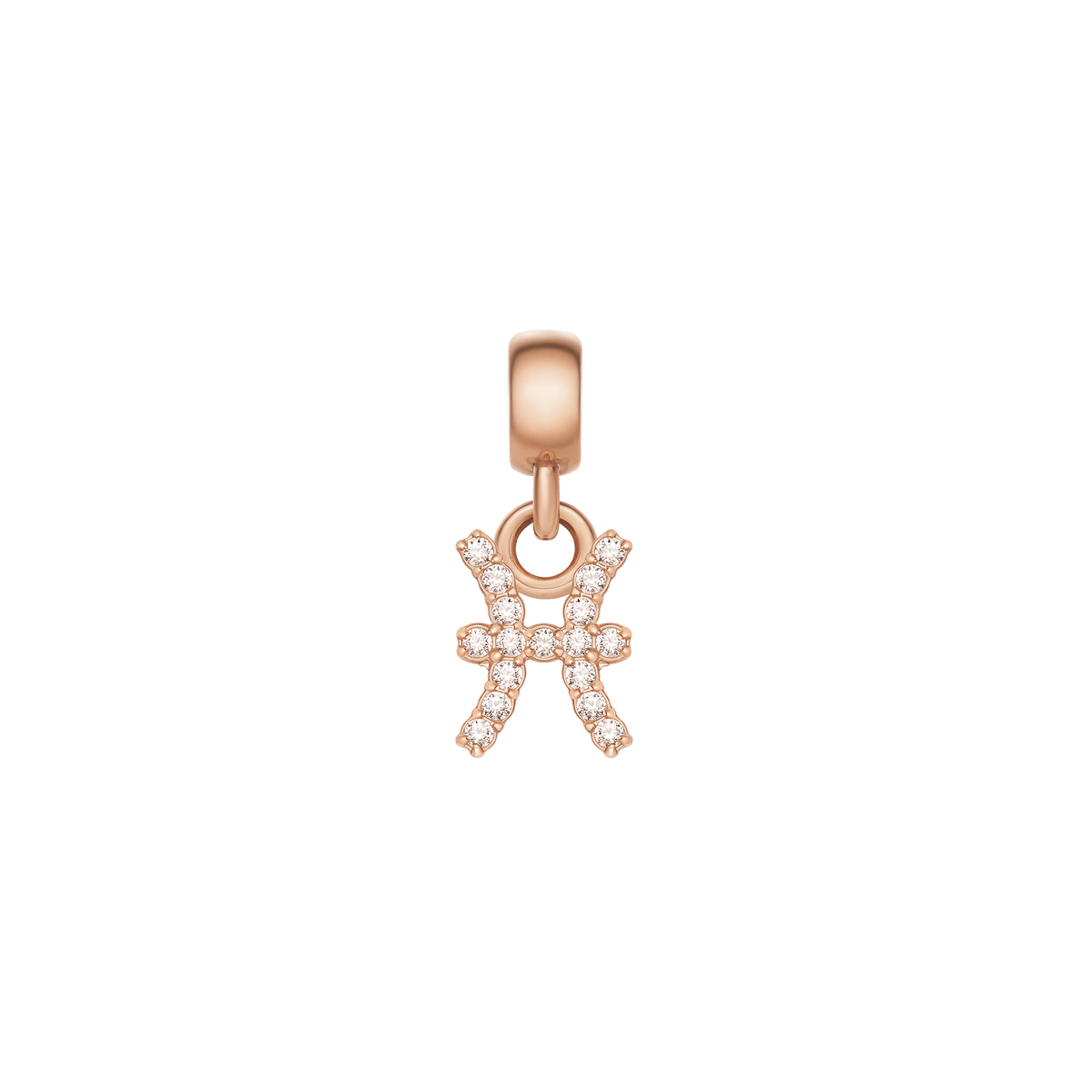 Crystal Zodiac Charm Rose Gold