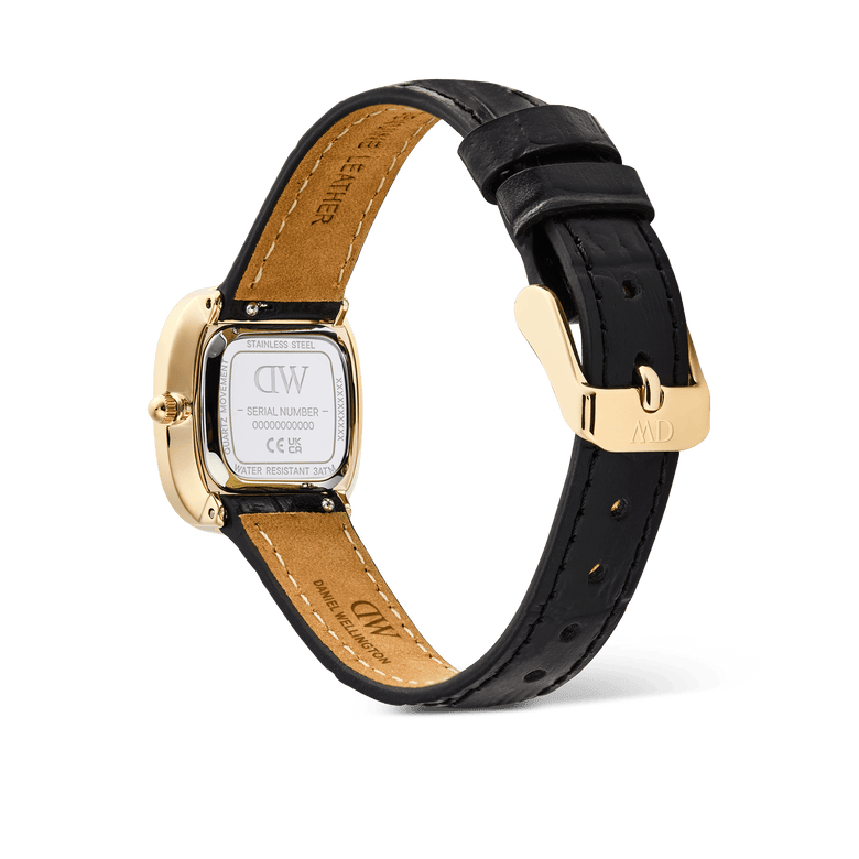 Margot Black Croc Gold