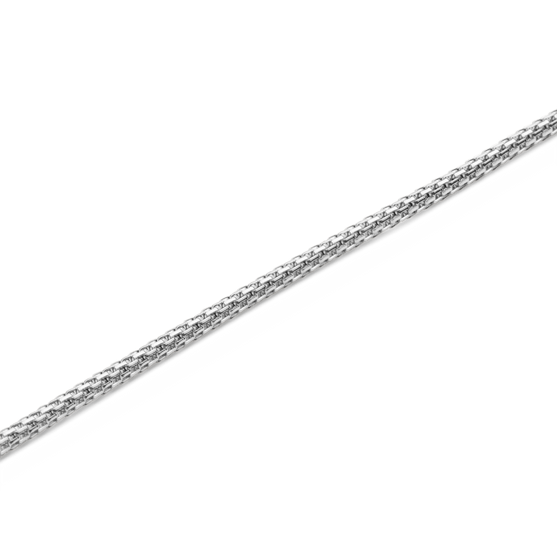 Close-up of the Tide Mesh Necklace Silver 1.8 showing the fine mesh chain links and polished silver finish, crafted from durable stainless steel.
