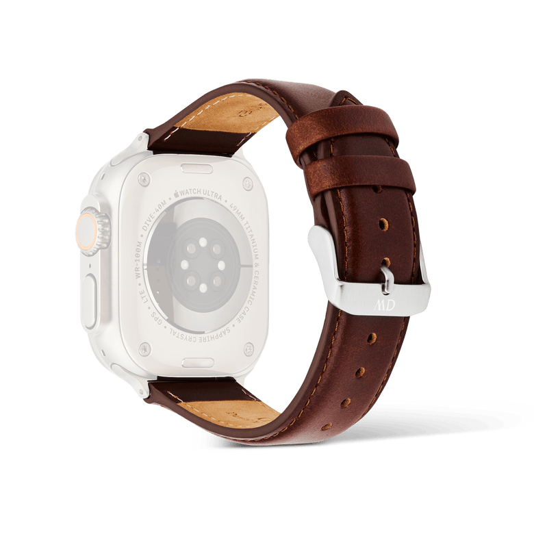 Smartwatch Strap Leather St Mawes Silver