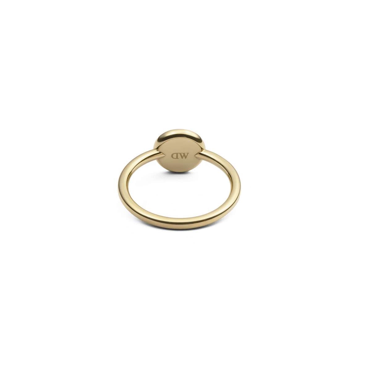 Back view of the Audrey Ring Red Agathe Gold showing the polished gold band and the engraved detail on the underside of the setting.
