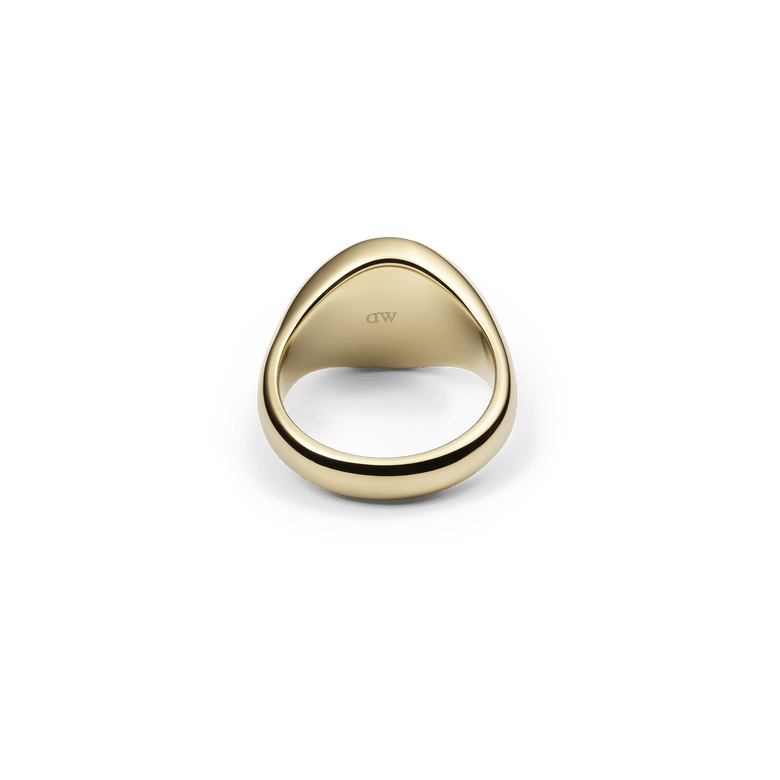 Classic Signet Ring Gold viewed from the inside, highlighting the smooth inner band and polished gold finish for comfortable, everyday wear.