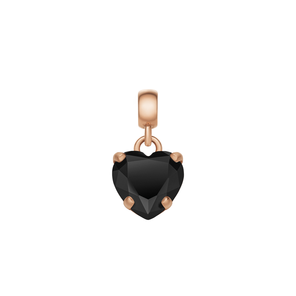 Heart Black Crystal Charm RG