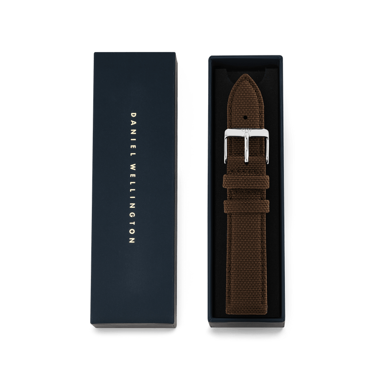 Brown Canvas Strap Silver