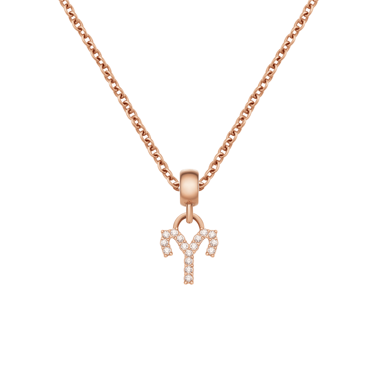 Crystal Zodiac Charm Rose Gold