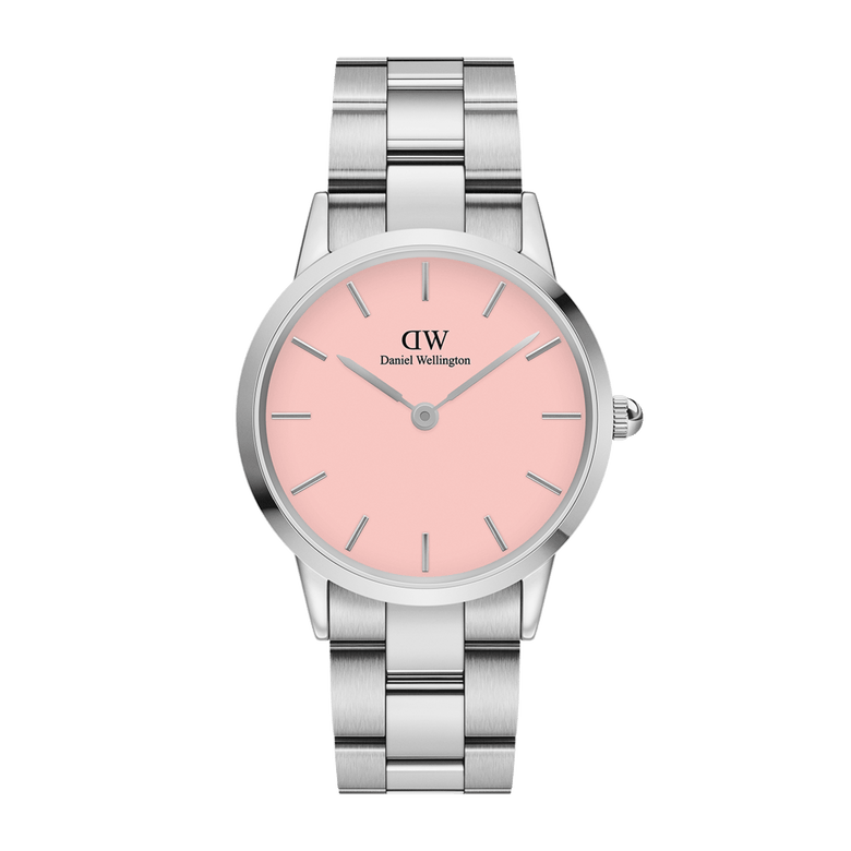 Iconic Link Blush Silver features a stainless steel bracelet and a pastel pink dial, combining minimalist design with a polished finish for a stylish ladies watch suitable for everyday wear.
