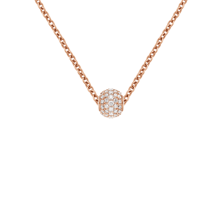 Pavé Orb White Crystal Charm Rose Gold
