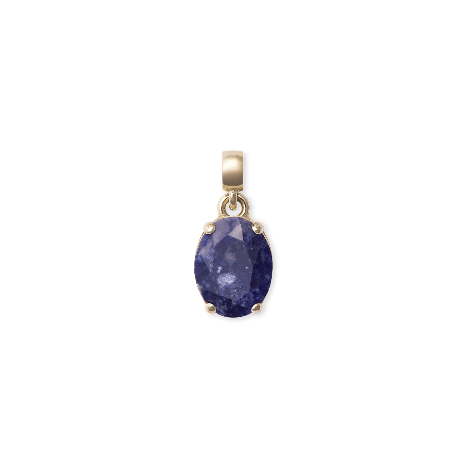 Blue Spot Oval Gold Charm