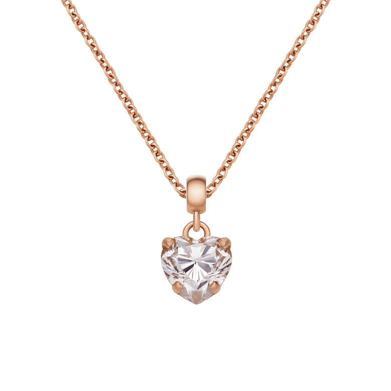 Heart White Crystal Charm RG