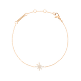 Delicate Mirelle Star Bracelet Rose Gold featuring a slim adjustable chain, a sparkling cubic zirconia star charm, and a secure clasp, ideal for layering or everyday wear.