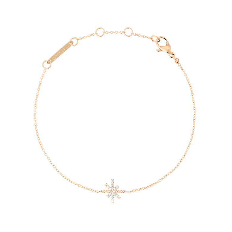 Delicate Mirelle Star Bracelet Rose Gold featuring a slim adjustable chain, a sparkling cubic zirconia star charm, and a secure clasp, ideal for layering or everyday wear.
