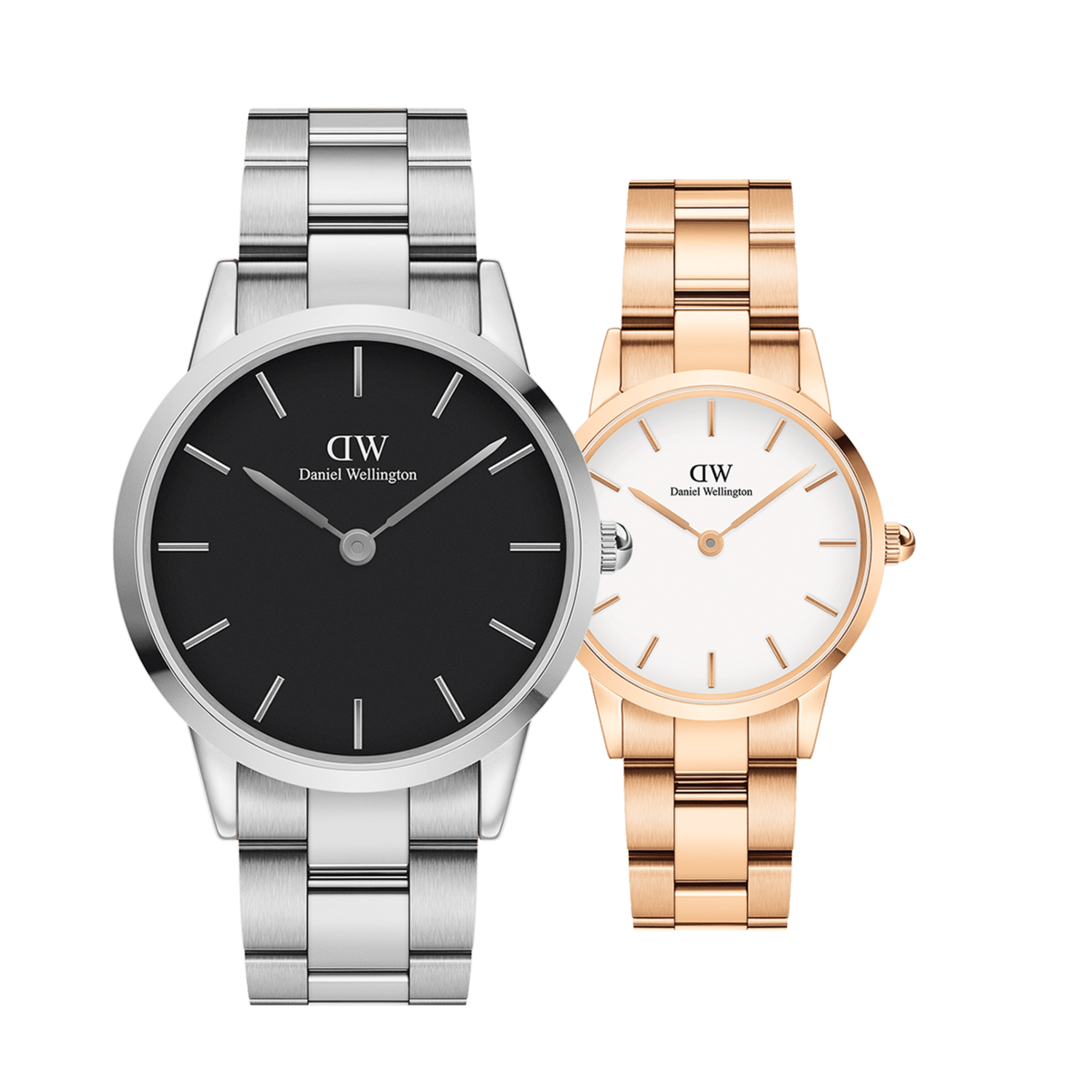 Iconic Link White Rose Gold & Black Silver