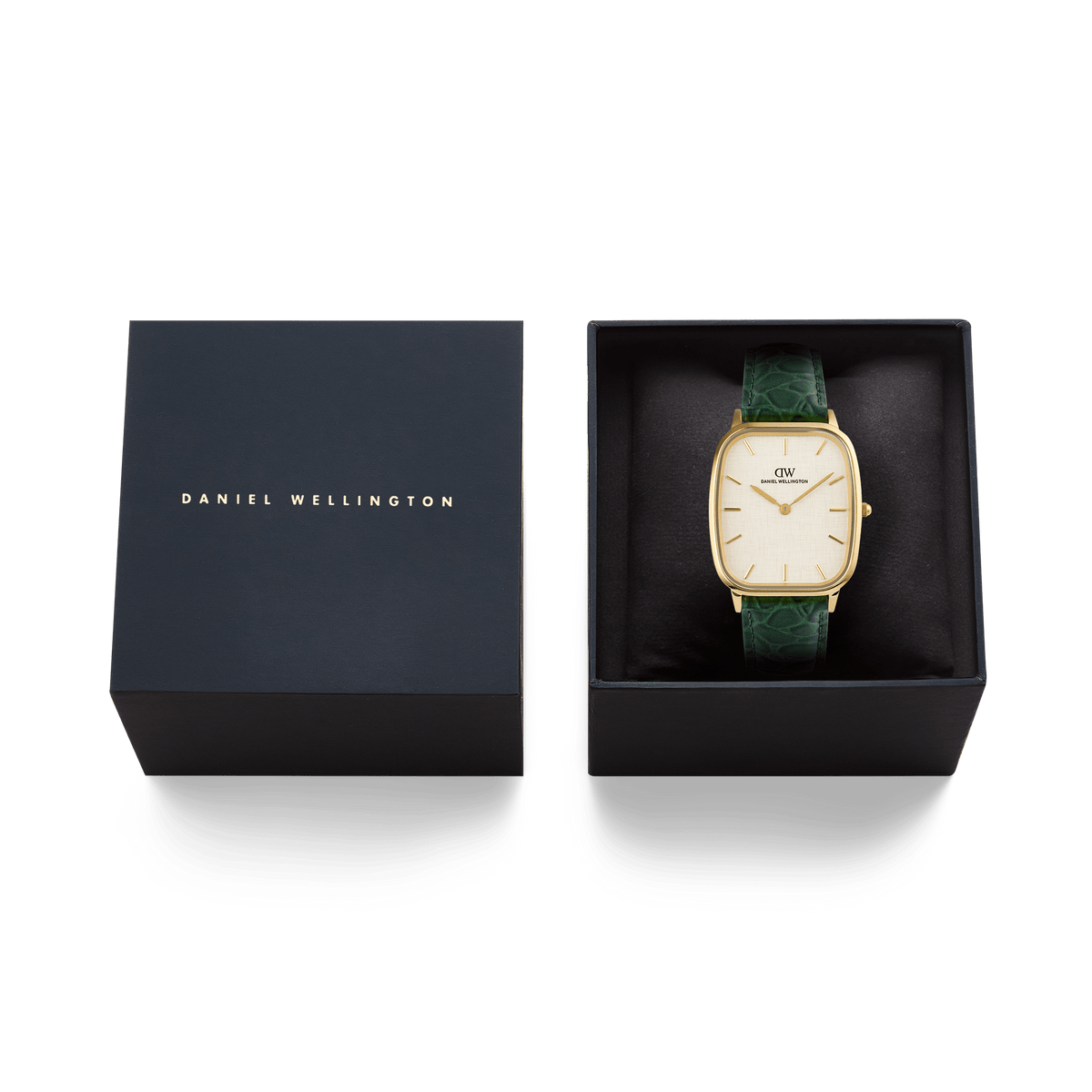 Marlon Green Croc Belly Linen Gold