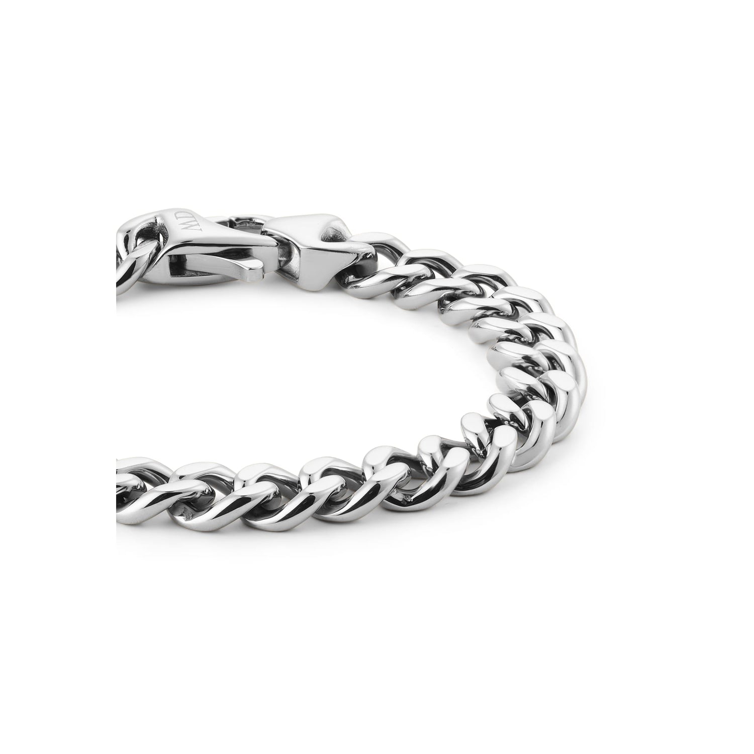 Iconic Chronograph Panda + Ellipse Cuban Chain Bracelet Silver Set