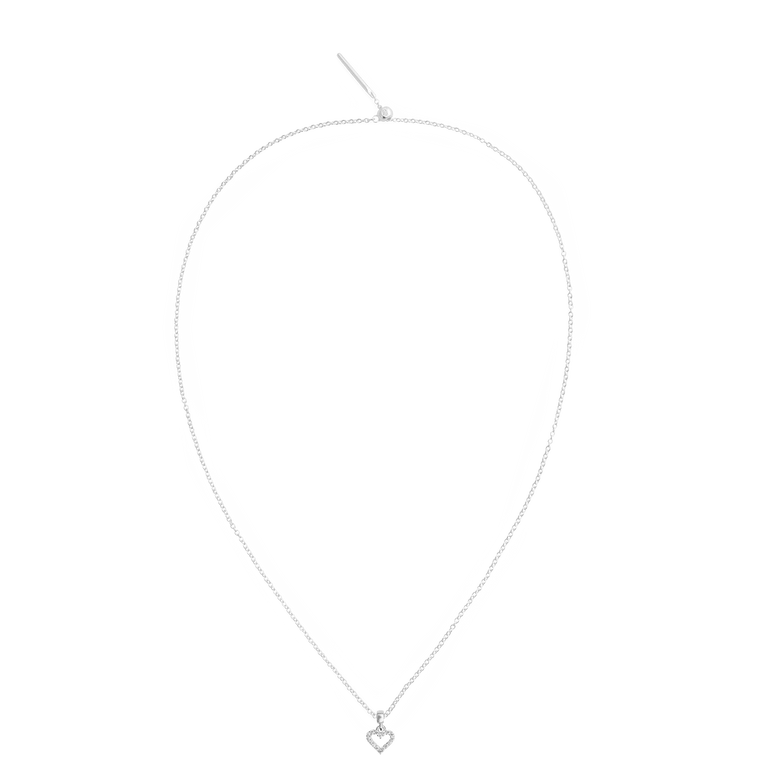 Heart Contour White Crystal Charm