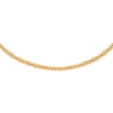 Gold twisted chain necklace with a slim, textured design, crafted from stainless steel and finished with gold PVD plating, shown against a plain background.