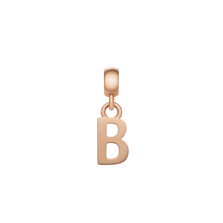 Letter Charm Rose Gold