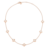 North Star Necklace 7 Small White Enamel Rose Gold