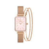 Quadro Bezel & 2x Bracelet Set Rose Gold