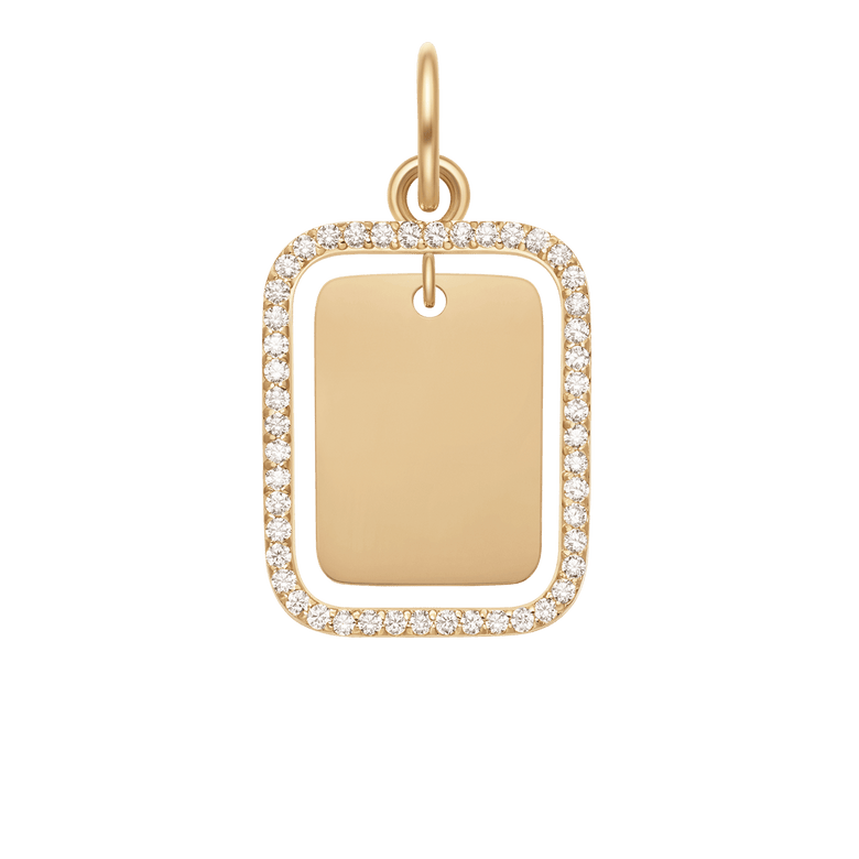 Rectangular Crystal Frame Pendant G