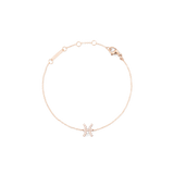Crystal Zodiac Chain Bracelet Rose Gold featuring a slim rose gold chain with an adjustable clasp and a sparkling crystal-set Pisces zodiac pendant at the centre.