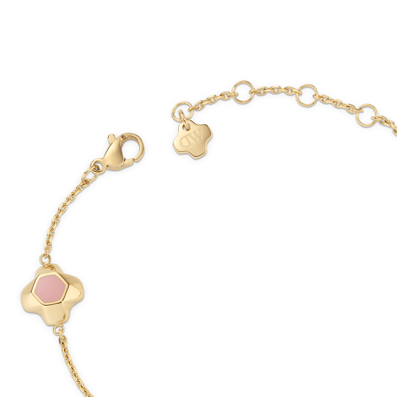 North Star Bracelet 5 Small Apricot Enamel Gold