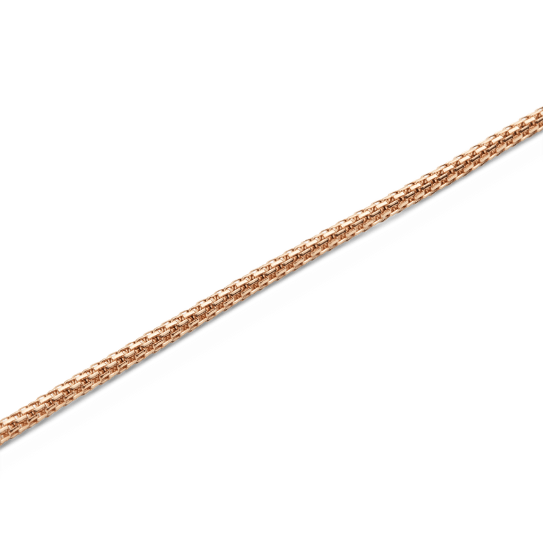 Close-up of the Tide Mesh Necklace Rose Gold 1.8, highlighting the fine mesh chain design and polished rose gold finish.