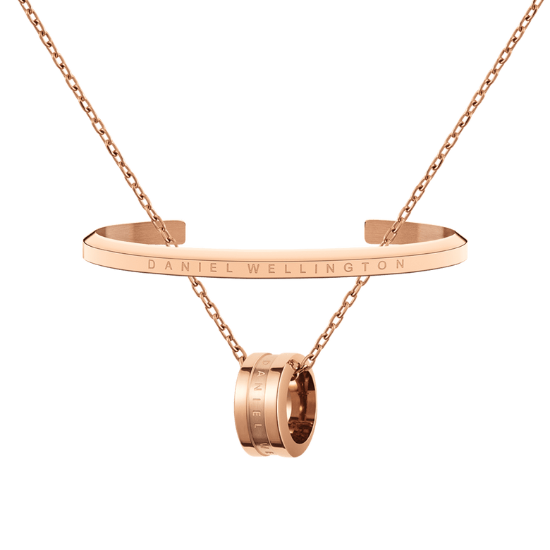 Elan Lumine Necklace + Classic Bracelet Rose Gold