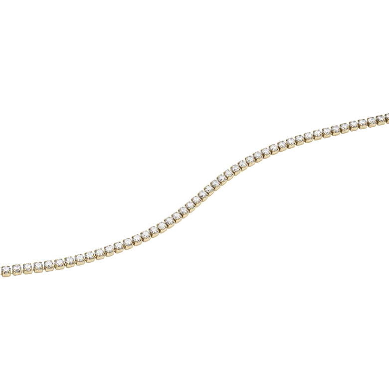 Classic Tennis Bracelet Gold with a fine gold chain and individually claw-set cubic zirconia stones, highlighting its delicate and minimalist design.