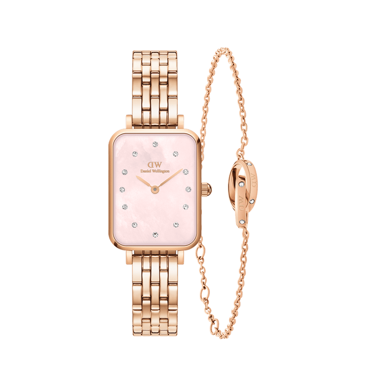 Quadro Lumine 5-link Melrose Pink MOP & Classic Unity Lumine Bracelet RG