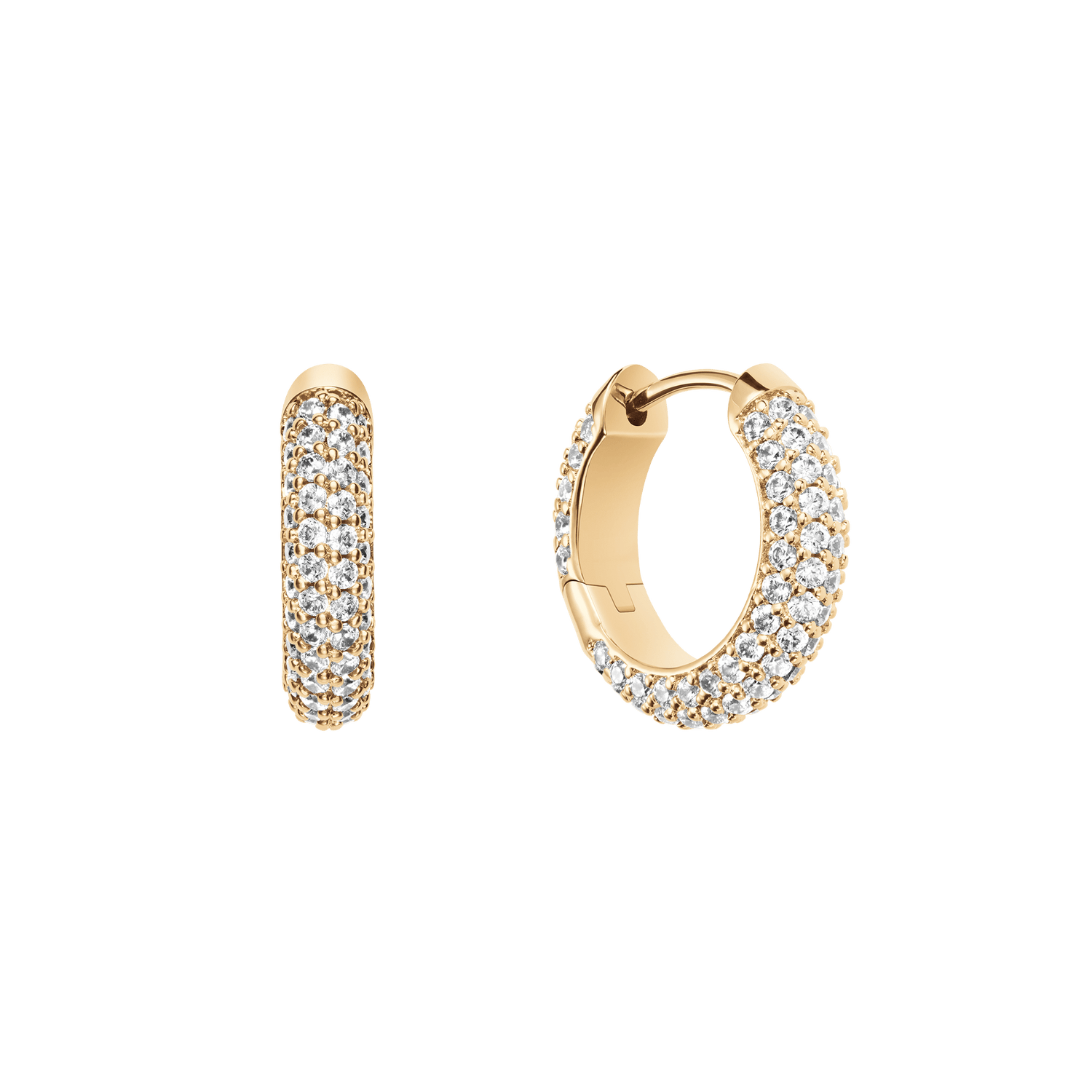 Pavé Crystal Earrings Gold