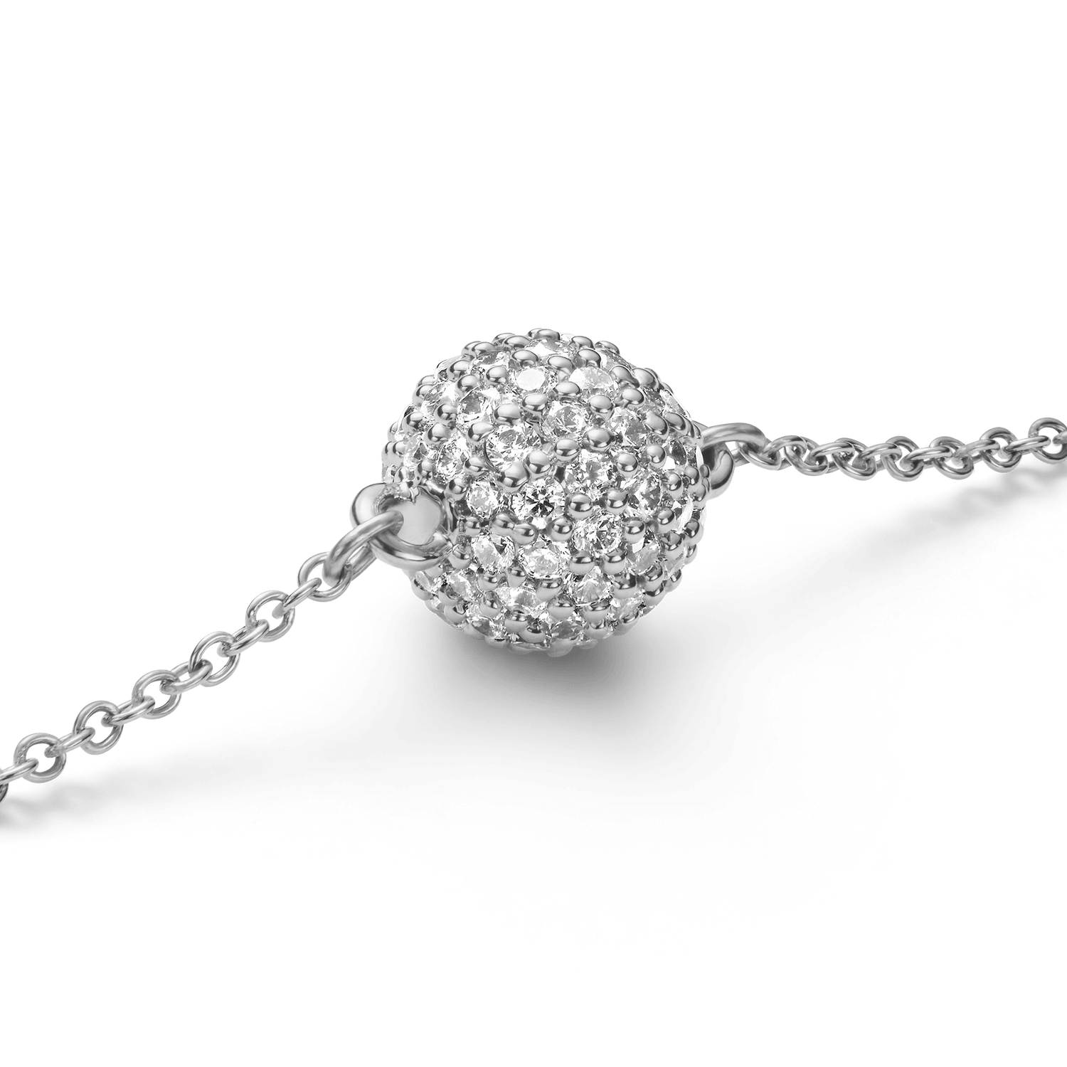 Pavé Crystal Pendant Bracelet Silver