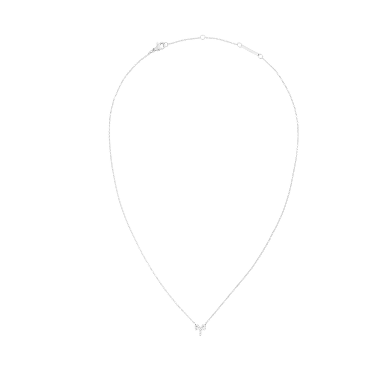 Crystal Zodiac Chain Necklace Silver featuring a fine adjustable silver chain and a sparkling Aquarius zodiac pendant set with hand-placed crystals.