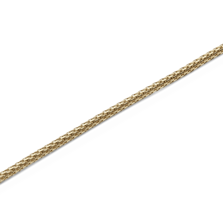Close-up of the Tide Mesh Necklace Gold 1.8 showing its fine mesh chain design, polished gold finish, and intricate link detailing for a modern, elegant look.