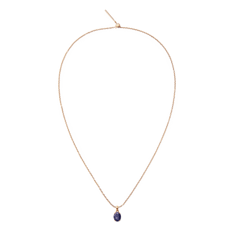 Blue Spot Oval Rose Gold Charm