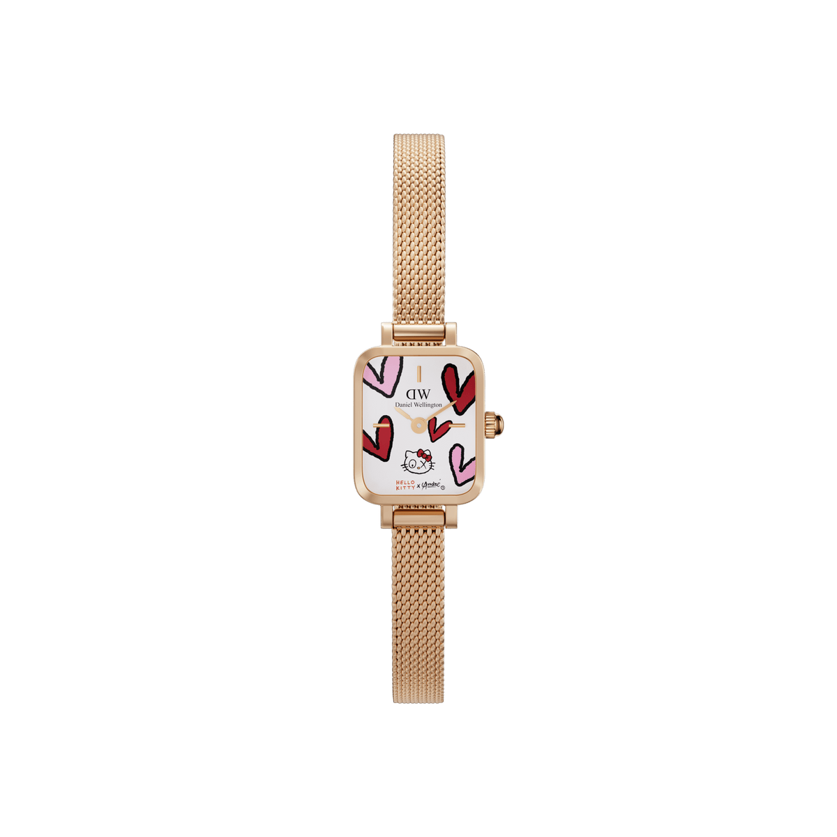 DW | Hello Kitty × André Quadro Mini Melrose White