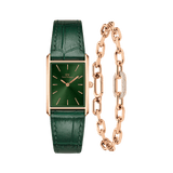 Bound Crocodile Emerald Sunray & Crystal Link Bracelet Rose Gold