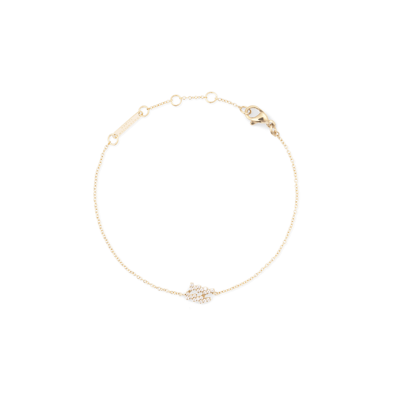 Crystal Zodiac Chain Bracelet Gold with a slim gold chain, adjustable sizing rings, and a sparkling crystal zodiac charm, finished with a lobster clasp for a secure fit.