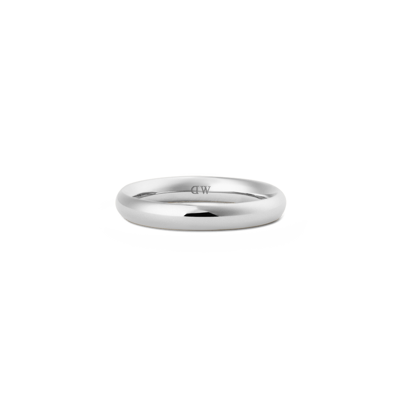 Polished Arch Ring Silver 3.5mm with a softly rounded band, crafted from stainless steel and featuring a minimalist, timeless design suitable for men and women.