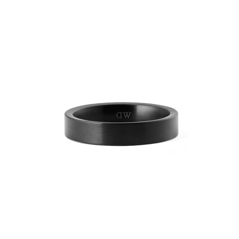 Line Ring Brushed Graphite 4.5mm featuring a smooth, matte graphite finish and minimalist profile, crafted from stainless steel with a subtle interior logo detail.