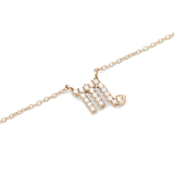 Crystal Zodiac Chain Necklace Gold featuring a Scorpio zodiac pendant adorned with sparkling crystals on a fine gold chain, crafted for a modern and elegant style.