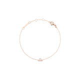Crystal Zodiac Chain Bracelet Rose Gold featuring a slim rose gold chain with an adjustable clasp and a sparkling crystal Libra zodiac pendant, designed for comfortable everyday wear.