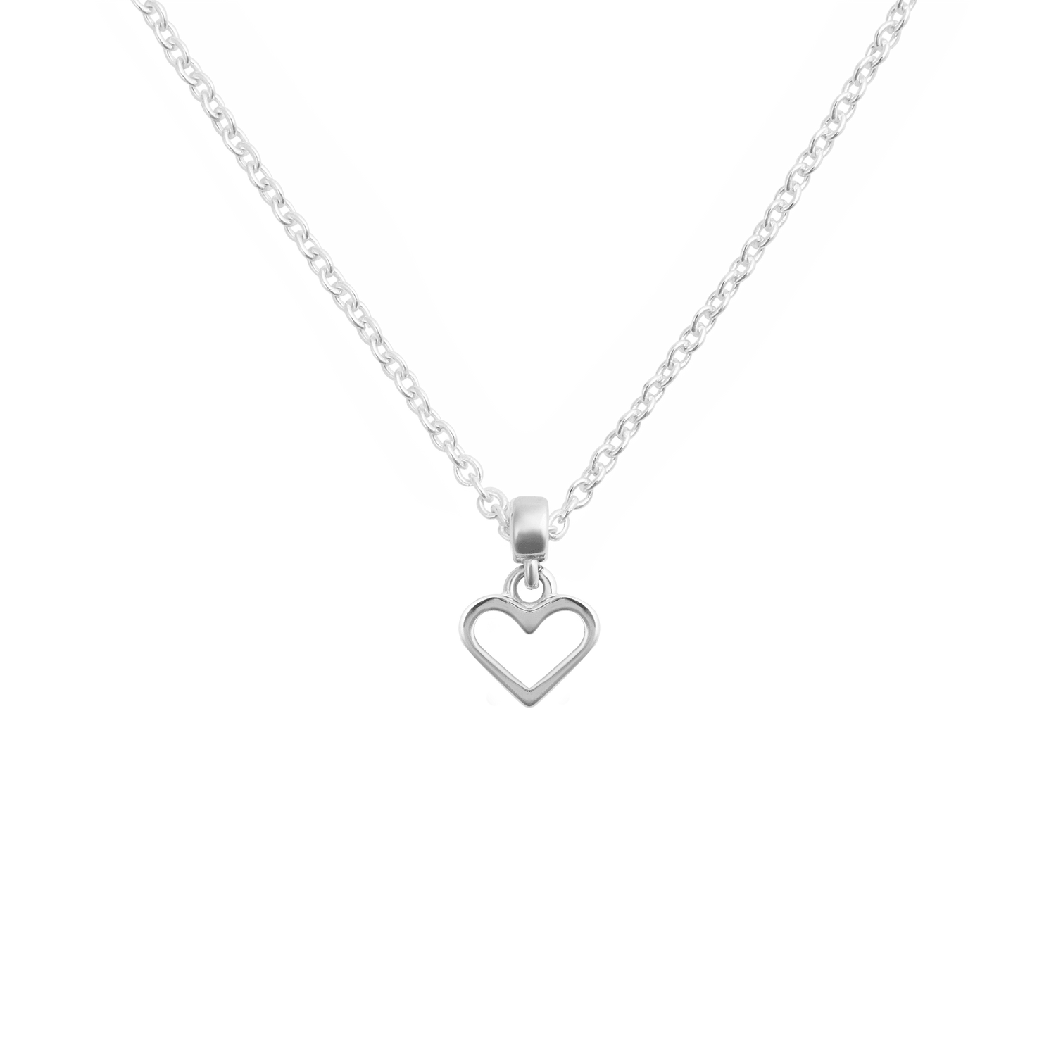 Heart Contour Charm Silver